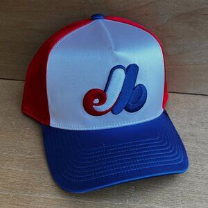 MITCHELL & NESS MLB MONTREAL EXPOS RETRO SATIN PRO PINCH SNAPBACK HAT NEW